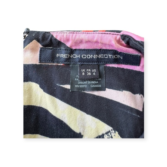 French Connection bodycon pink orange black Size 4 small sleeveless fitted - Picture 11 of 11